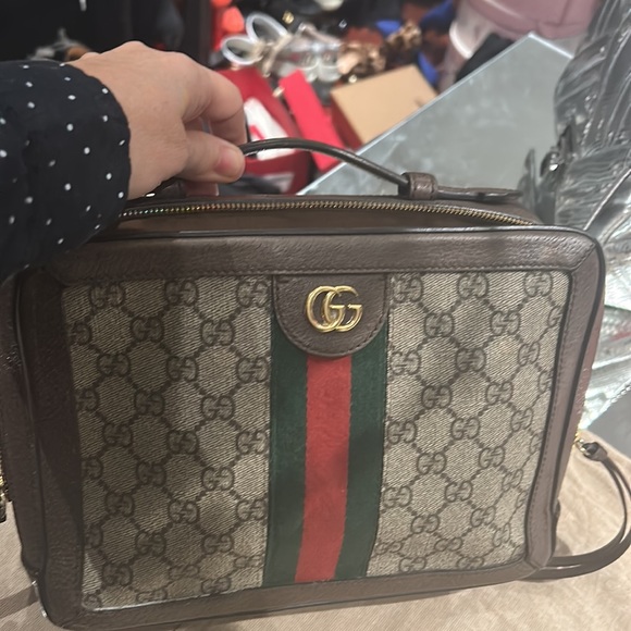 Gucci GG Supreme Web Ophidia Top Handle Bag - Picture 11 of 13